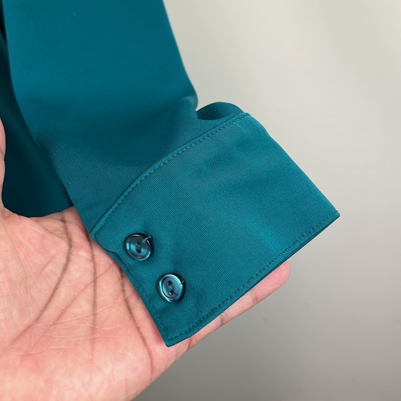 The Limited Women’s Faux Wrap Dress Size Small 100% Polyester Green Long Sleeve - Picture 6 of 8